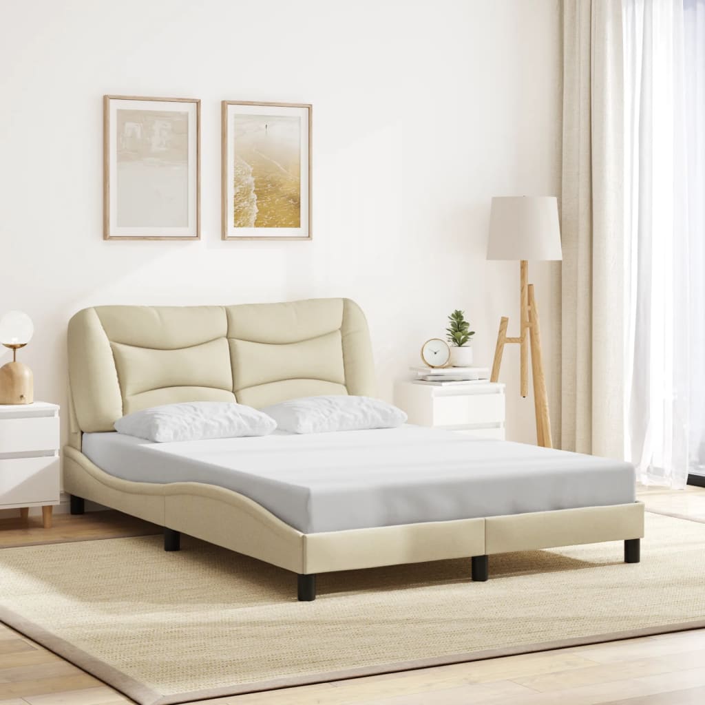 Bedframe zonder matras "Hvar" 120x200 cm stof crèmekleurig is nu te koop bij PeponiXL, paradijselijk wonen!