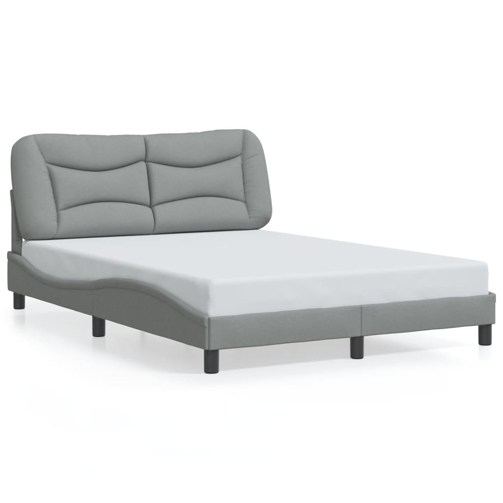 Bedframe zonder matras "Hvar" stof lichtgrijs 140x190 cm is nu te koop bij PeponiXL, paradijselijk wonen!