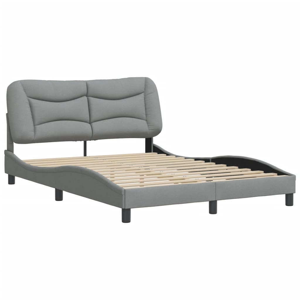 Bedframe zonder matras "Hvar" stof lichtgrijs 140x190 cm is nu te koop bij PeponiXL, paradijselijk wonen!