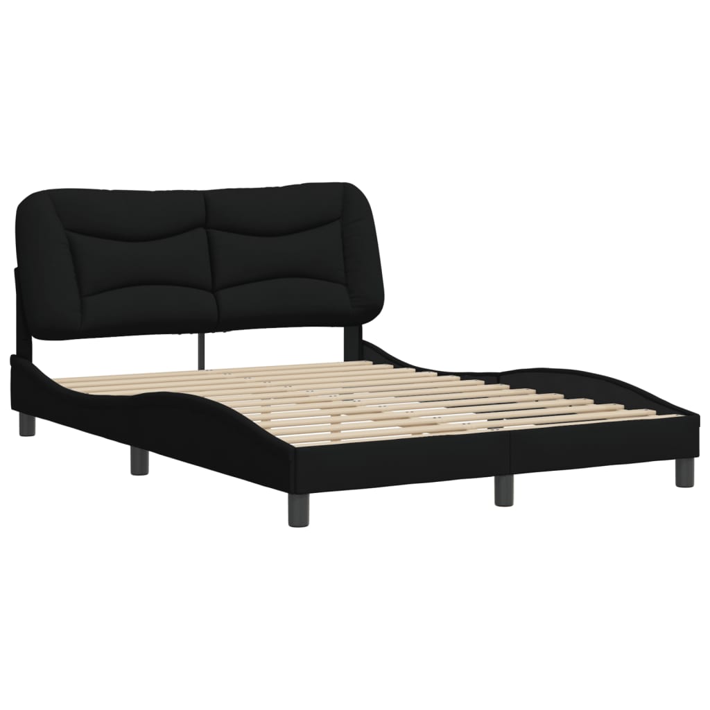 Bedframe zonder matras "Hvar" stof zwart 140x190 cm is nu te koop bij PeponiXL, paradijselijk wonen!