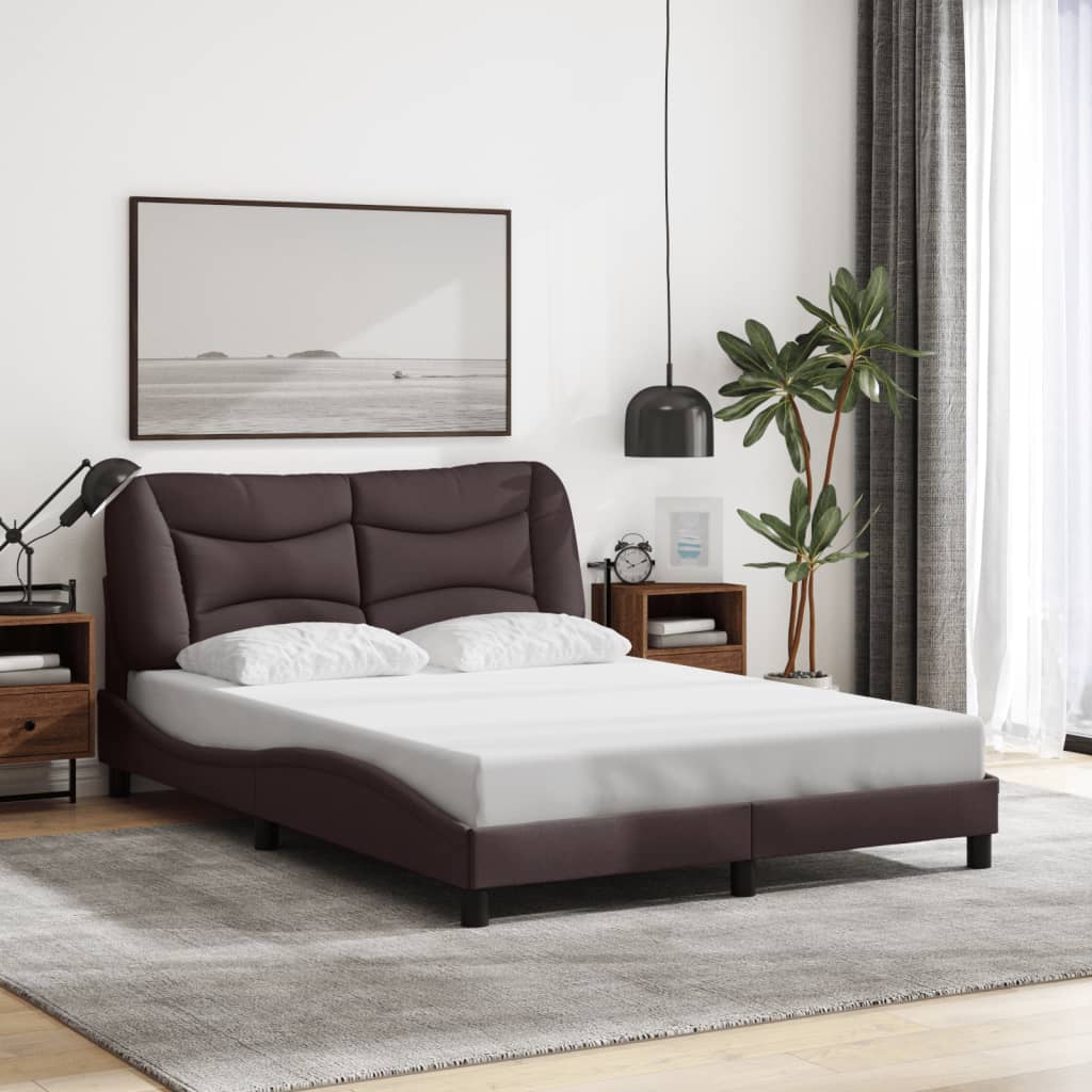 Bedframe zonder matras "Hvar" stof donkerbruin 140x190 cm is nu te koop bij PeponiXL, paradijselijk wonen!