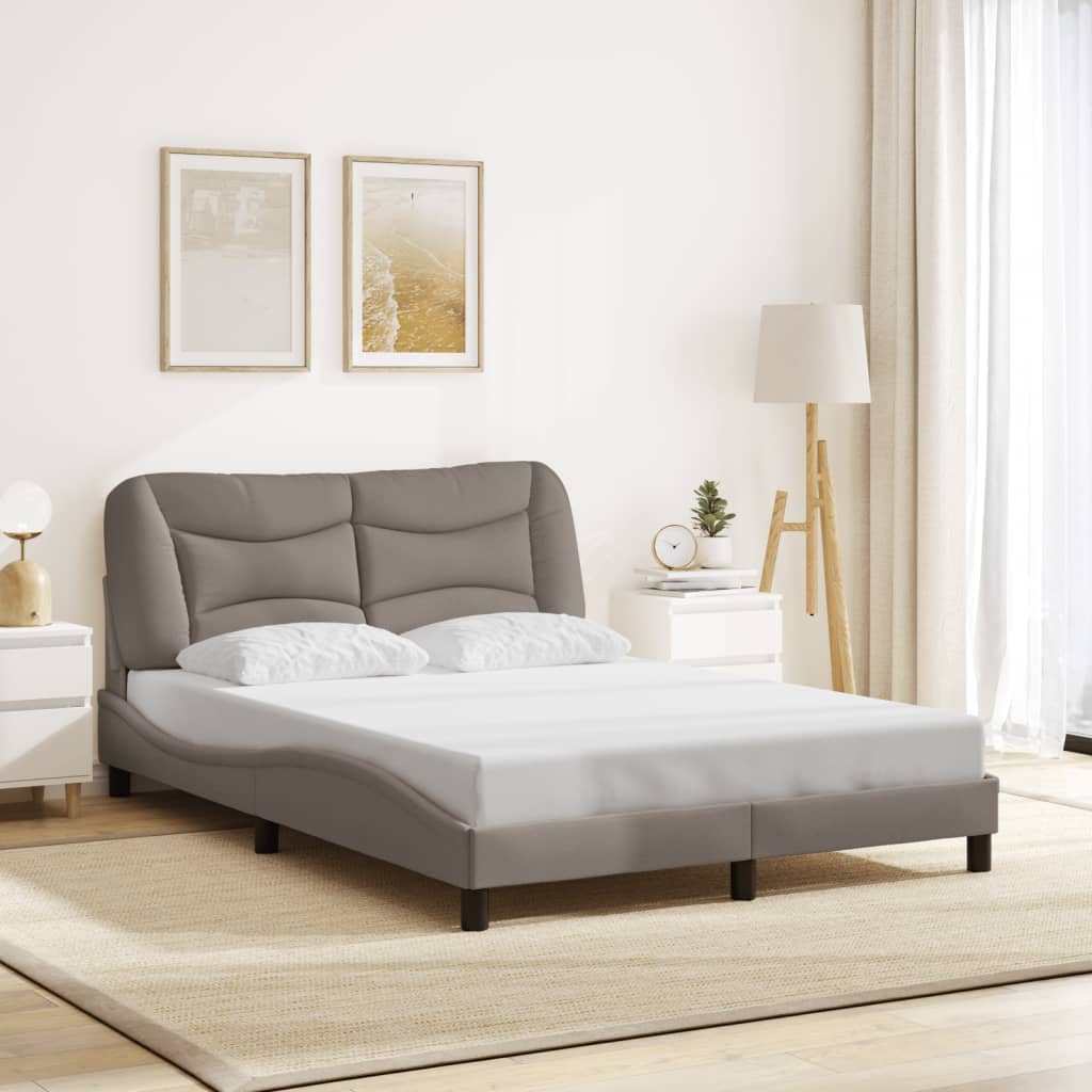 Bedframe zonder matras "Hvar" stof taupe 140x190 cm is nu te koop bij PeponiXL, paradijselijk wonen!