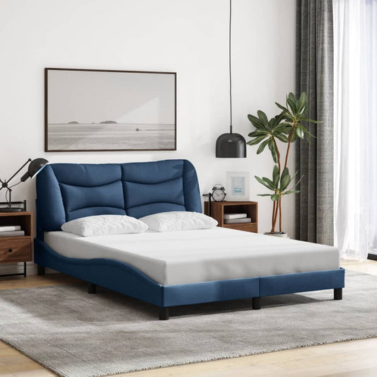 Bedframe zonder matras "Hvar" stof blauw 140x190 cm is nu te koop bij PeponiXL, paradijselijk wonen!
