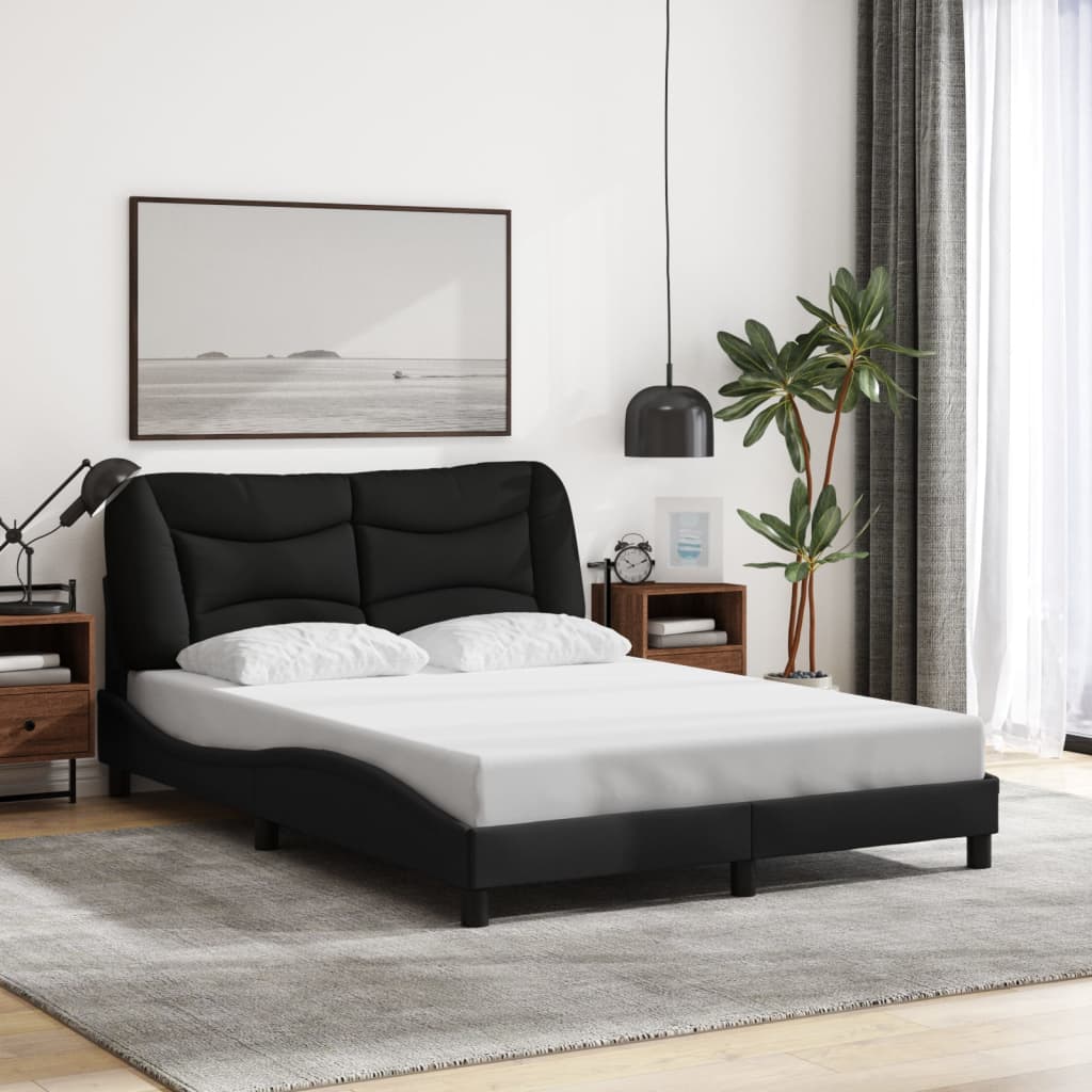 Bedframe zonder matras "Hvar" stof zwart 140x200 cm is nu te koop bij PeponiXL, paradijselijk wonen!