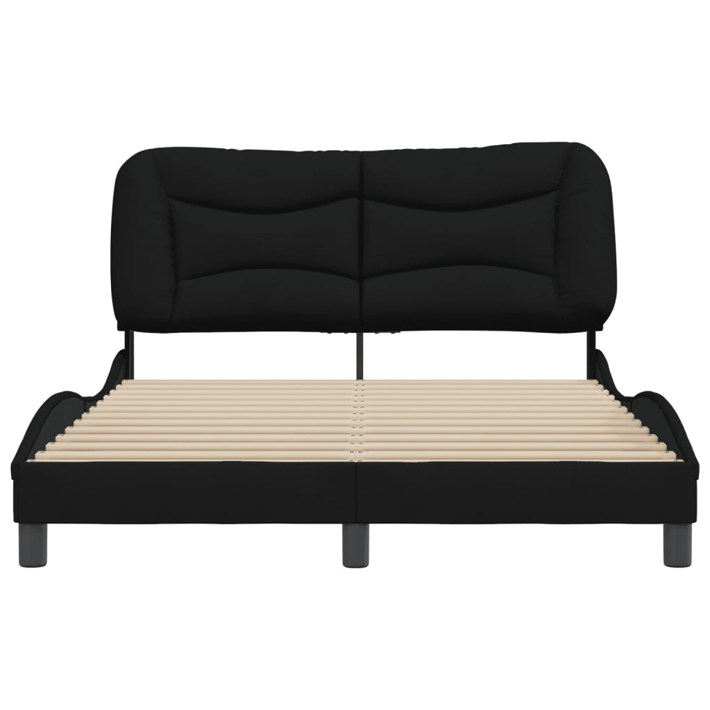 Bedframe zonder matras "Hvar" stof zwart 140x200 cm is nu te koop bij PeponiXL, paradijselijk wonen!