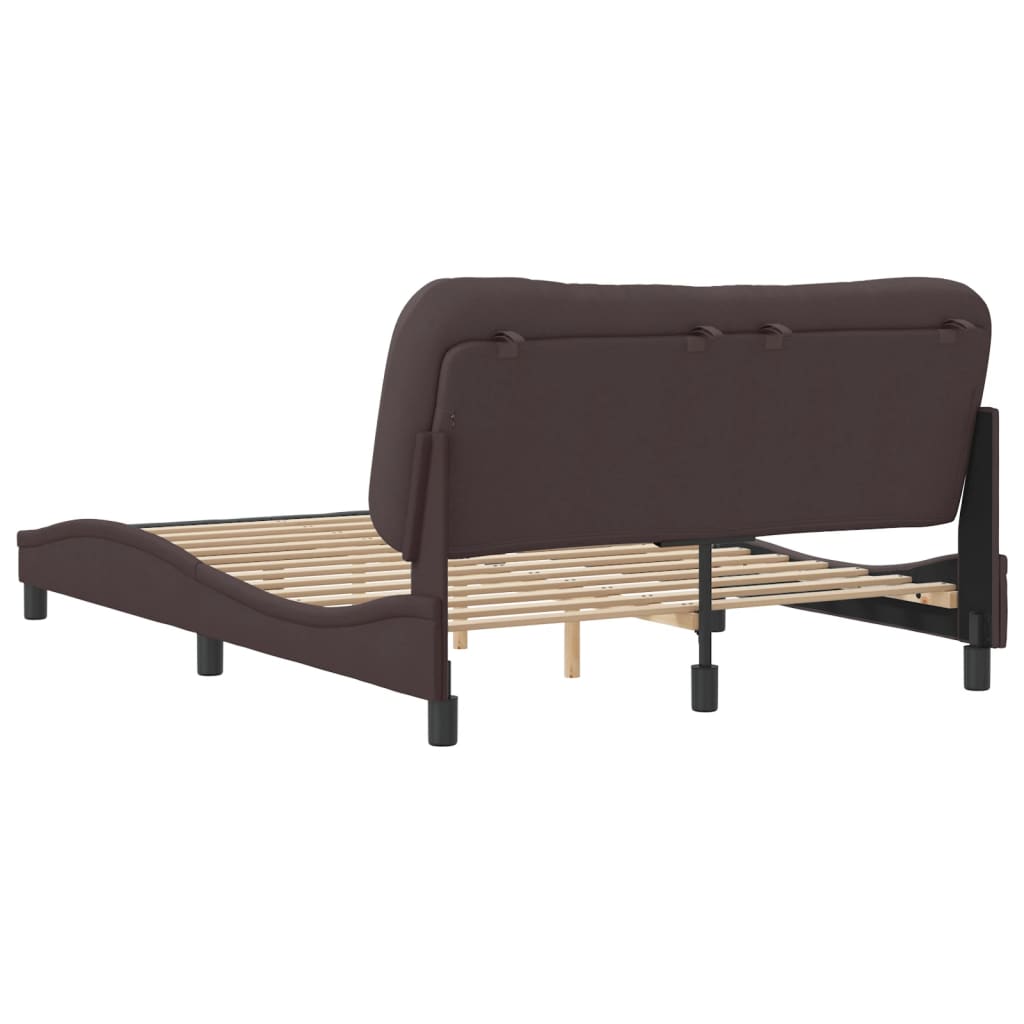 Bedframe zonder matras "Hvar" stof donkerbruin 140x200 cm is nu te koop bij PeponiXL, paradijselijk wonen!