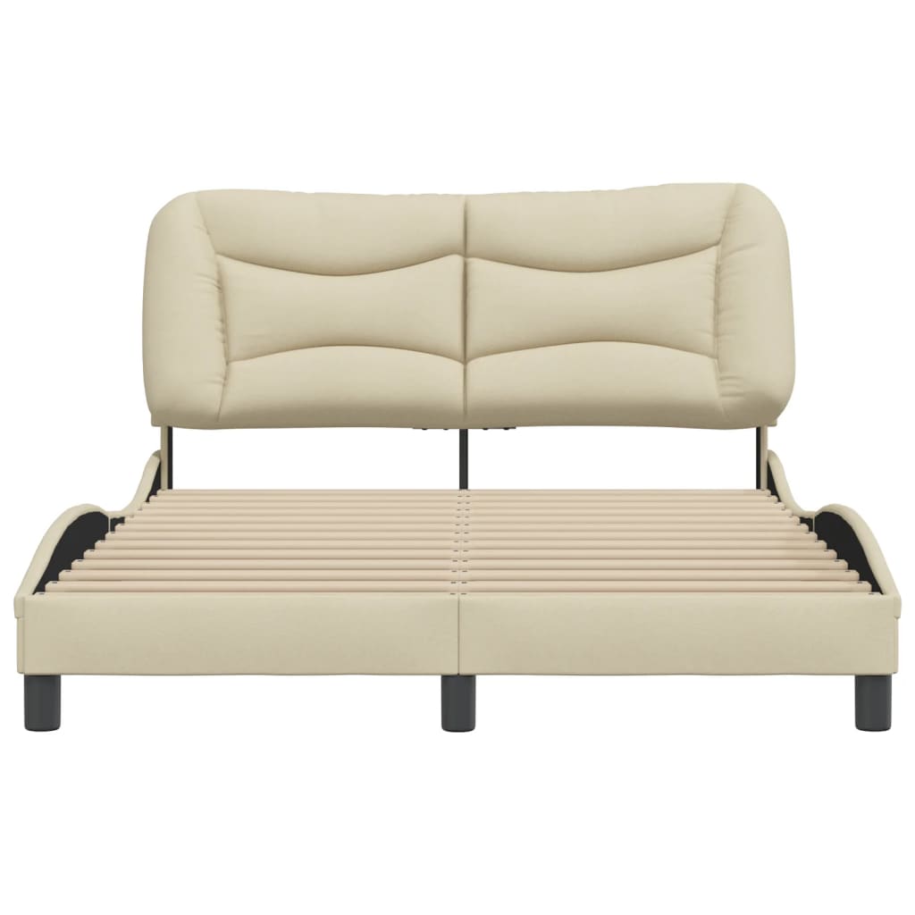 Bedframe zonder matras "Hvar" stof crèmekleurig 140x200 cm is nu te koop bij PeponiXL, paradijselijk wonen!