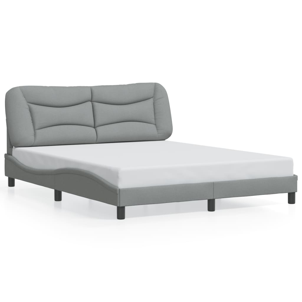 Bedframe zonder matras "Hvar" stof lichtgrijs 160x200 cm is nu te koop bij PeponiXL, paradijselijk wonen!