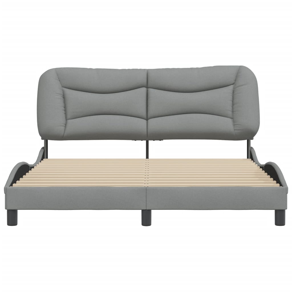 Bedframe zonder matras "Hvar" stof lichtgrijs 160x200 cm is nu te koop bij PeponiXL, paradijselijk wonen!