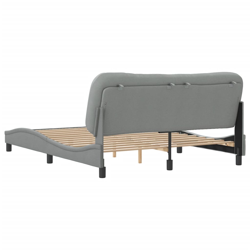 Bedframe zonder matras "Hvar" stof lichtgrijs 160x200 cm is nu te koop bij PeponiXL, paradijselijk wonen!