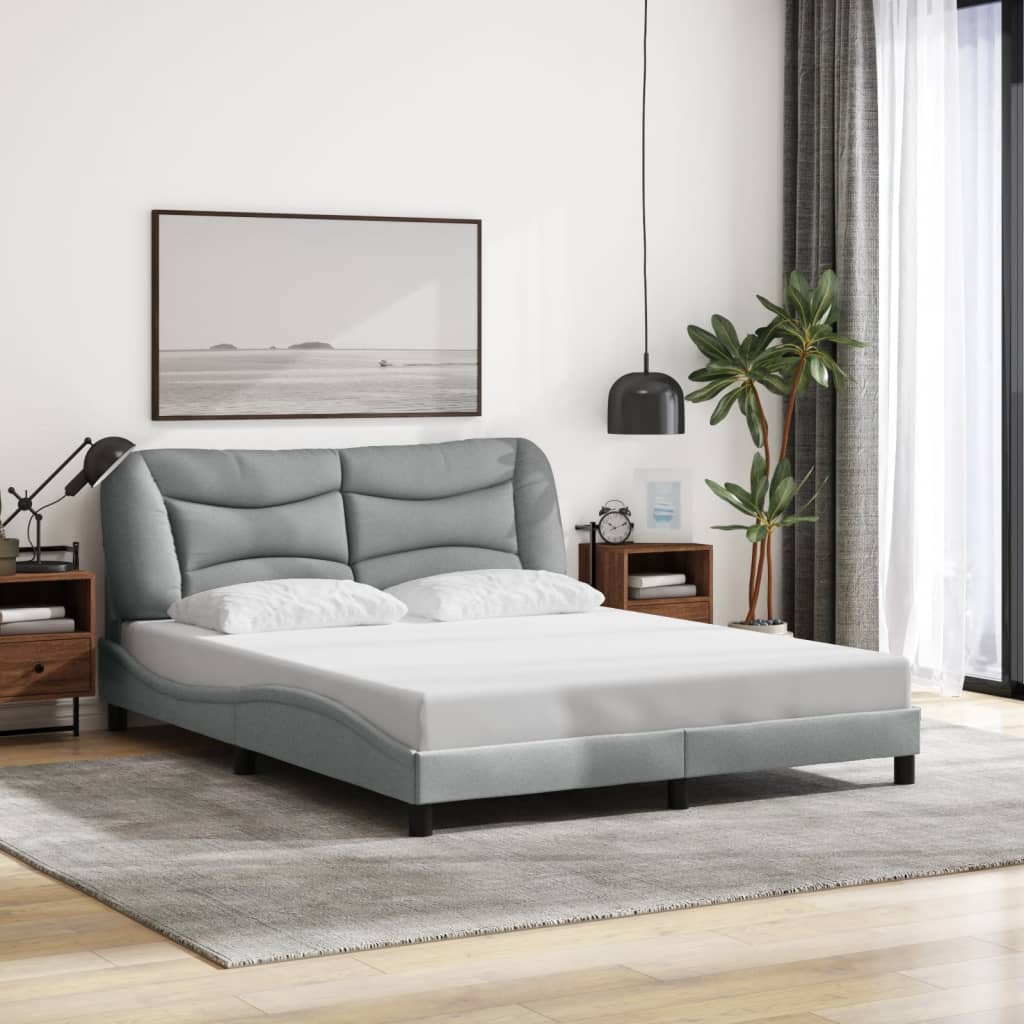 Bedframe zonder matras "Hvar" stof lichtgrijs 160x200 cm is nu te koop bij PeponiXL, paradijselijk wonen!