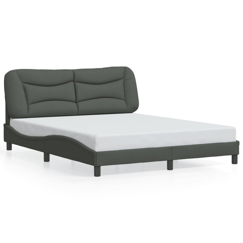 Bedframe zonder matras "Hvar" stof donkergrijs 160x200 cm is nu te koop bij PeponiXL, paradijselijk wonen!
