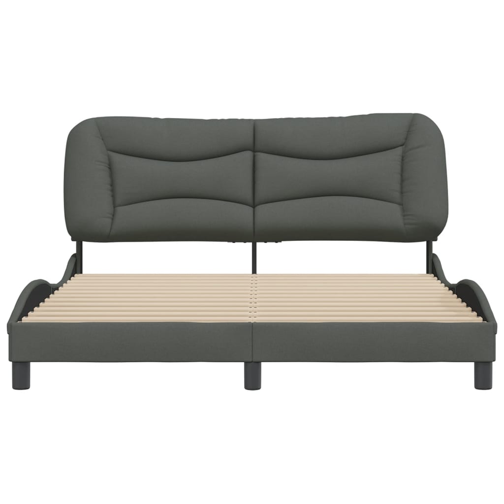 Bedframe zonder matras "Hvar" stof donkergrijs 160x200 cm is nu te koop bij PeponiXL, paradijselijk wonen!