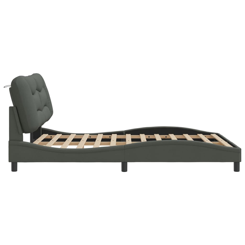 Bedframe zonder matras "Hvar" stof donkergrijs 160x200 cm is nu te koop bij PeponiXL, paradijselijk wonen!