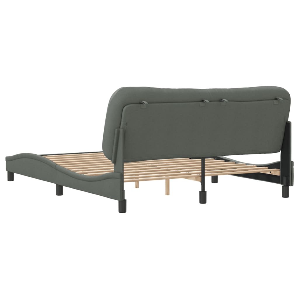 Bedframe zonder matras "Hvar" stof donkergrijs 160x200 cm is nu te koop bij PeponiXL, paradijselijk wonen!
