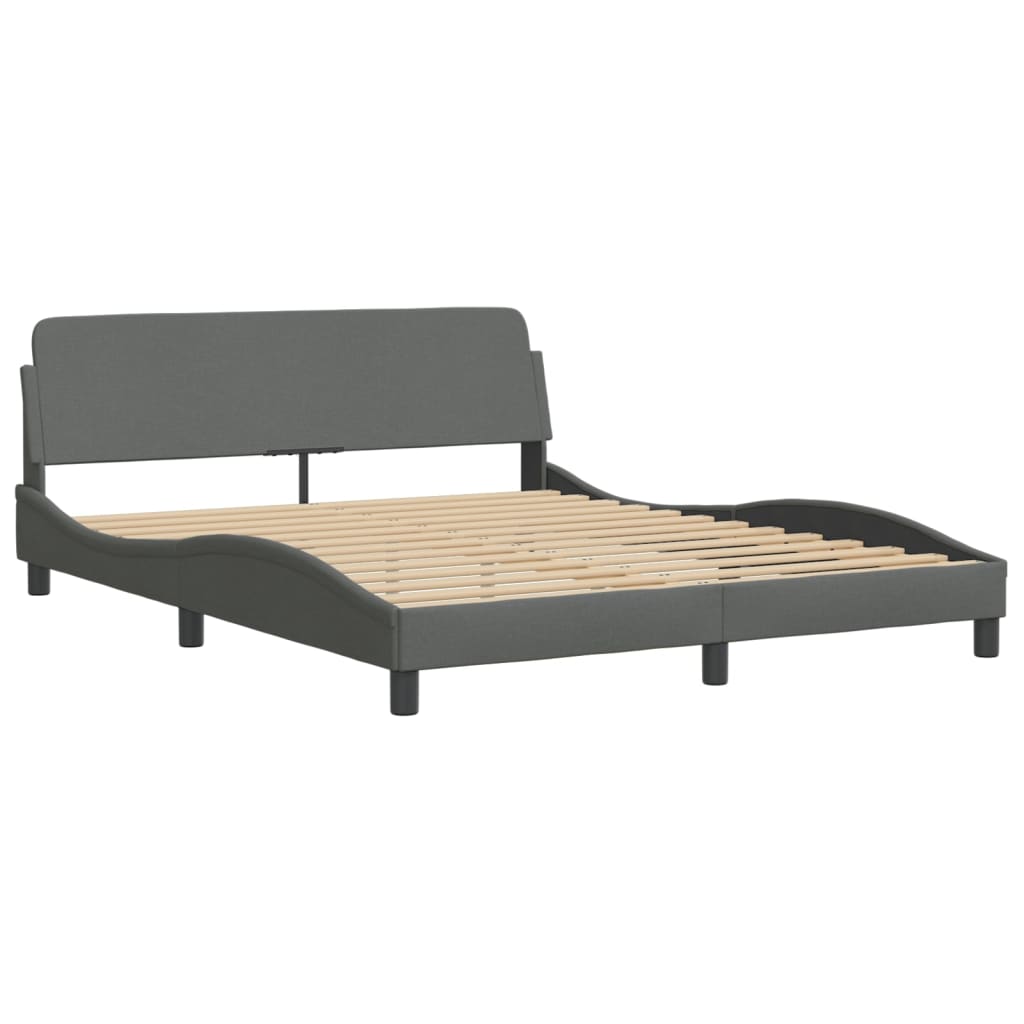 Bedframe zonder matras "Hvar" stof donkergrijs 160x200 cm is nu te koop bij PeponiXL, paradijselijk wonen!