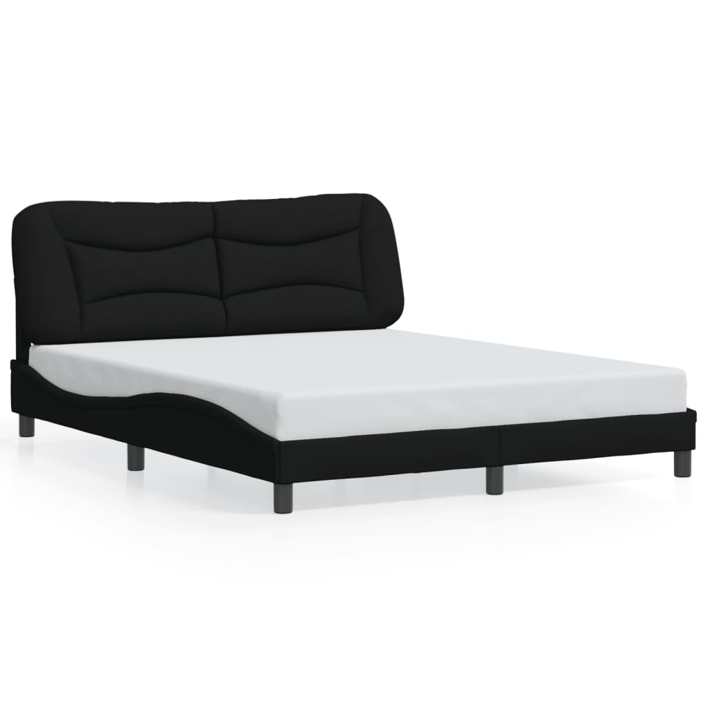 Bedframe zonder matras "Hvar" stof zwart 160x200 cm is nu te koop bij PeponiXL, paradijselijk wonen!