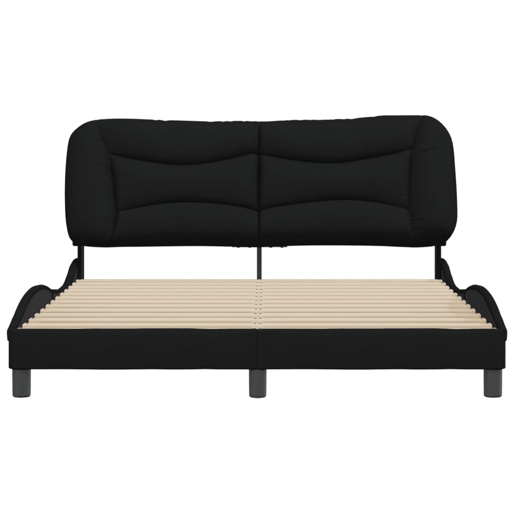 Bedframe zonder matras "Hvar" stof zwart 160x200 cm is nu te koop bij PeponiXL, paradijselijk wonen!