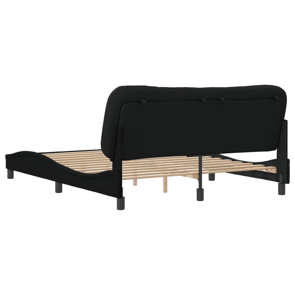 Bedframe zonder matras "Hvar" stof zwart 160x200 cm is nu te koop bij PeponiXL, paradijselijk wonen!