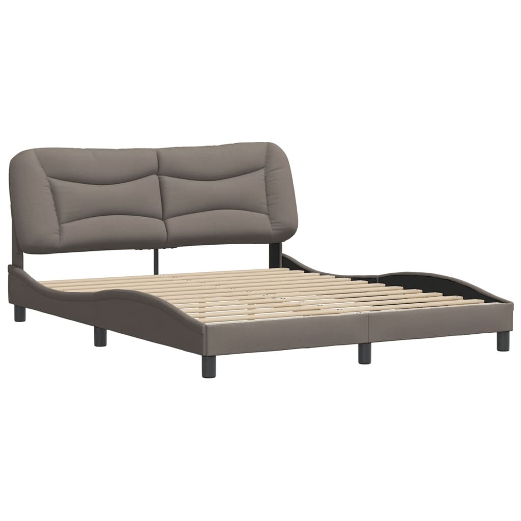 Bedframe zonder matras "Hvar" stof taupe 160x200 cm is nu te koop bij PeponiXL, paradijselijk wonen!