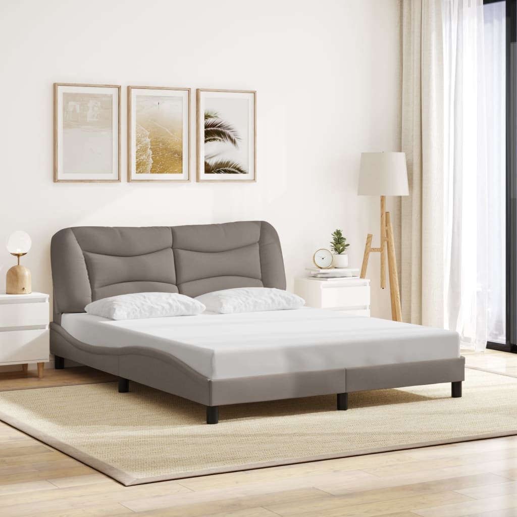 Bedframe zonder matras "Hvar" stof taupe 160x200 cm is nu te koop bij PeponiXL, paradijselijk wonen!