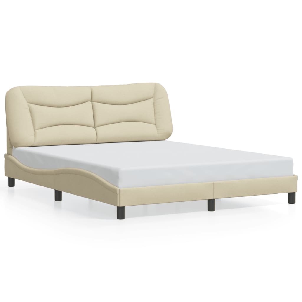 Bedframe zonder matras "Hvar" stof crèmekleurig 160x200 cm is nu te koop bij PeponiXL, paradijselijk wonen!