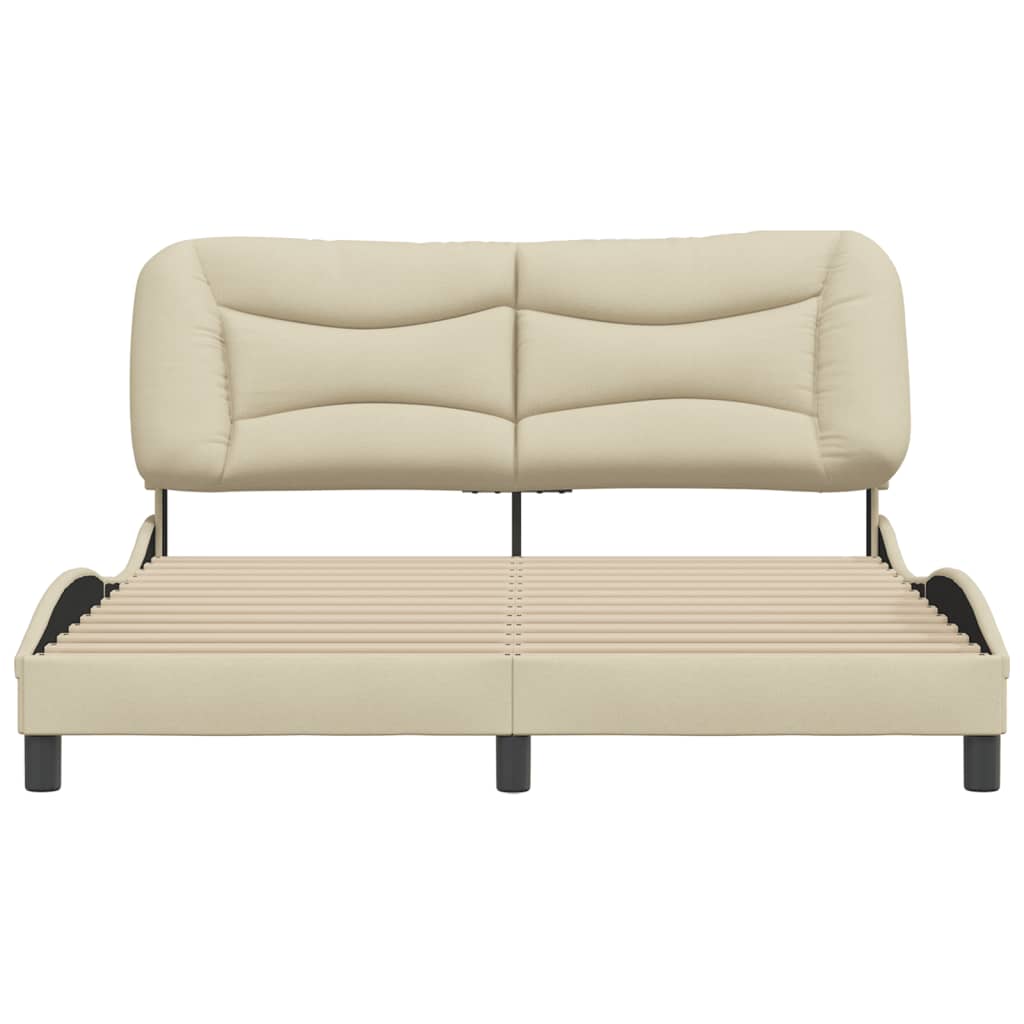 Bedframe zonder matras "Hvar" stof crèmekleurig 160x200 cm is nu te koop bij PeponiXL, paradijselijk wonen!