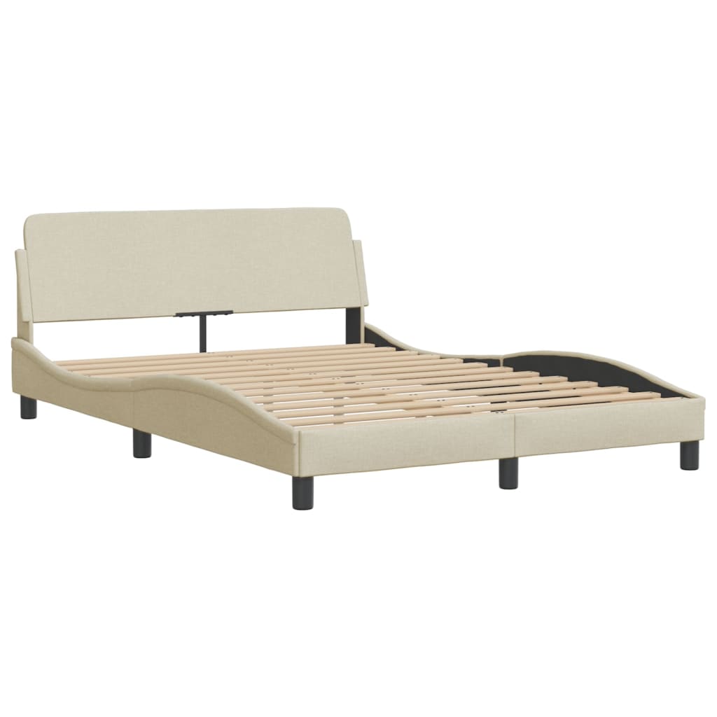 Bedframe zonder matras "Hvar" stof crèmekleurig 160x200 cm is nu te koop bij PeponiXL, paradijselijk wonen!
