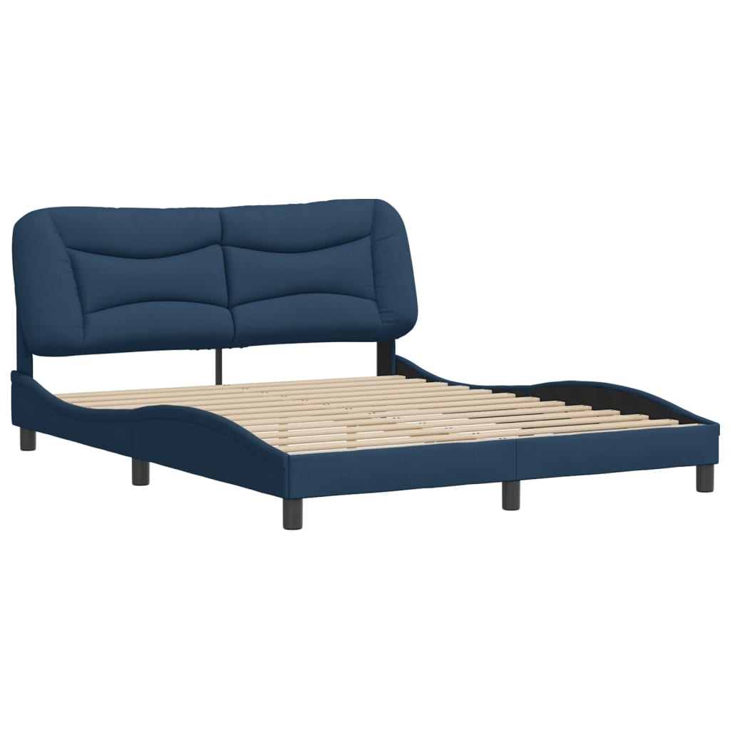 Bedframe zonder matras "Hvar" stof blauw 160x200 cm is nu te koop bij PeponiXL, paradijselijk wonen!
