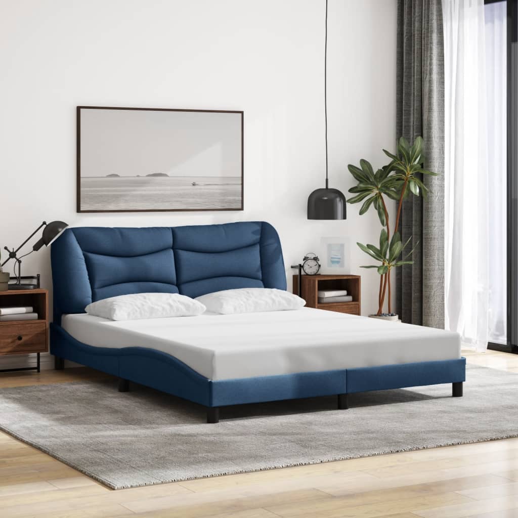 Bedframe zonder matras "Hvar" stof blauw 160x200 cm is nu te koop bij PeponiXL, paradijselijk wonen!
