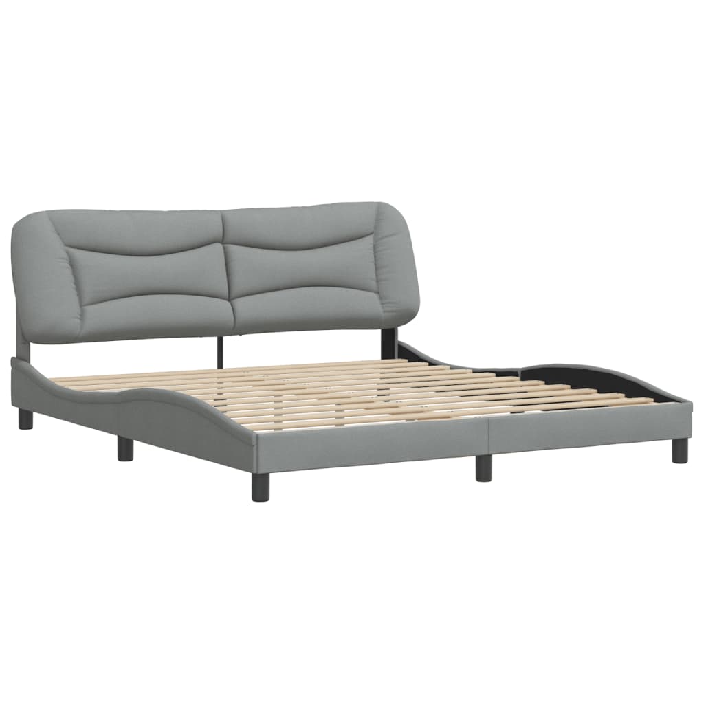 Bedframe zonder matras "Hvar" stof lichtgrijs 180x200 cm is nu te koop bij PeponiXL, paradijselijk wonen!
