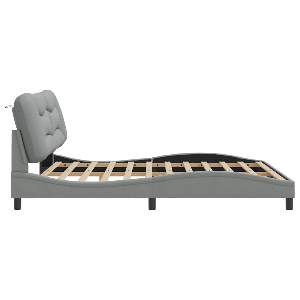 Bedframe zonder matras "Hvar" stof lichtgrijs 180x200 cm is nu te koop bij PeponiXL, paradijselijk wonen!
