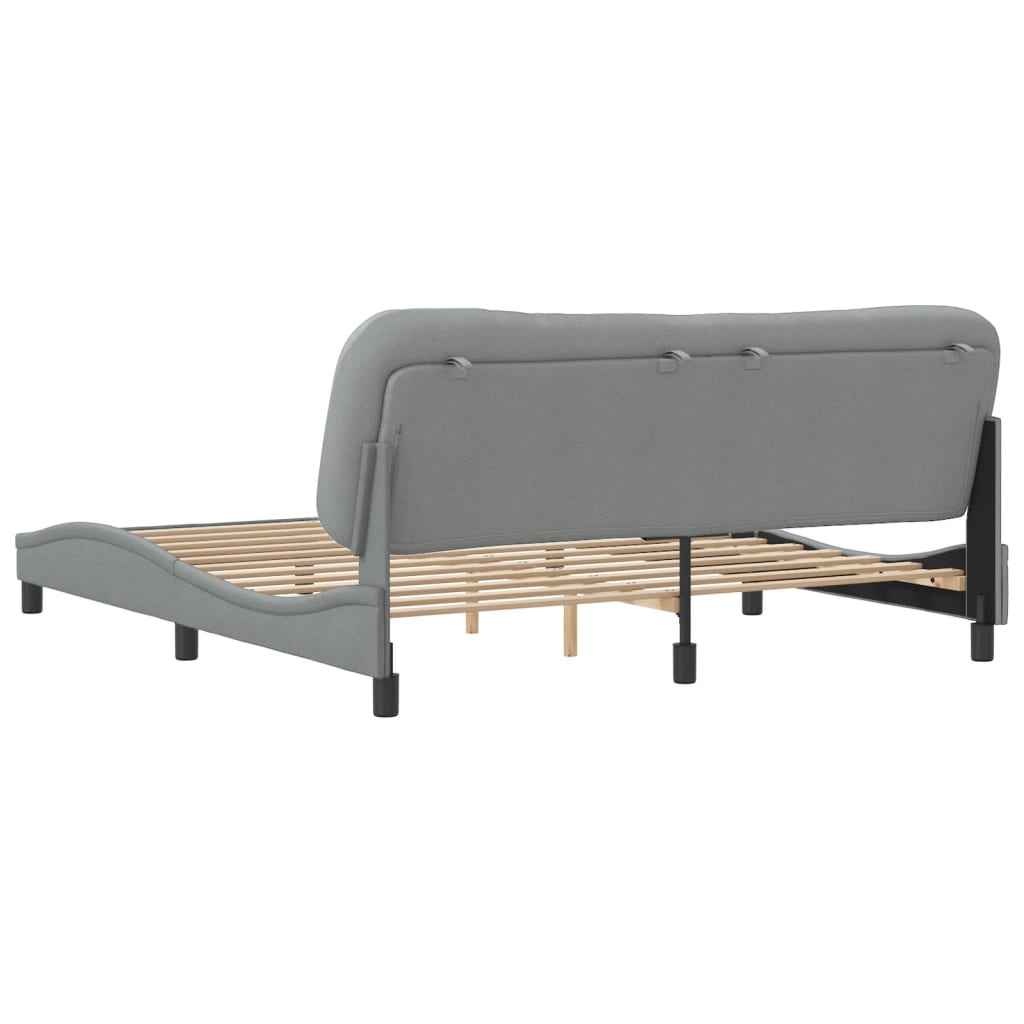 Bedframe zonder matras "Hvar" stof lichtgrijs 180x200 cm is nu te koop bij PeponiXL, paradijselijk wonen!