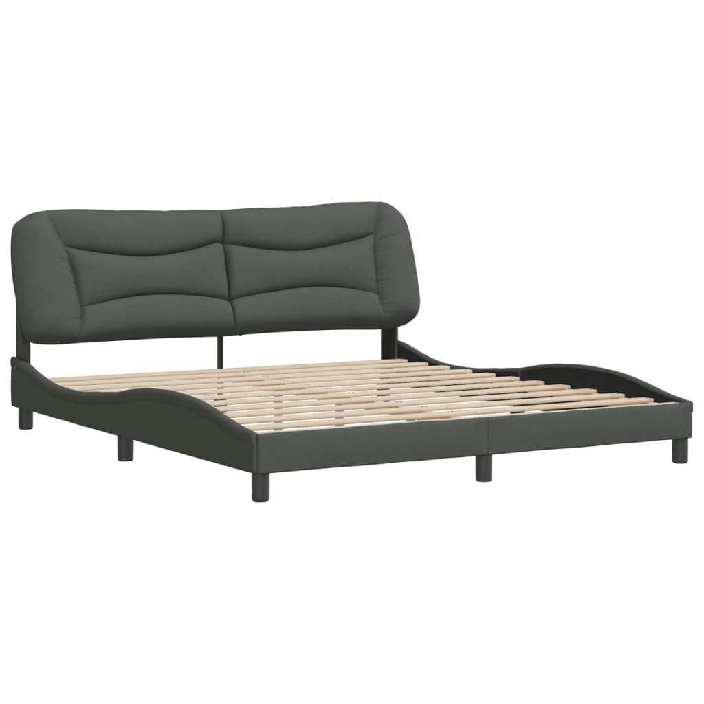 Bedframe zonder matras "Hvar" stof donkergrijs 180x200 cm is nu te koop bij PeponiXL, paradijselijk wonen!