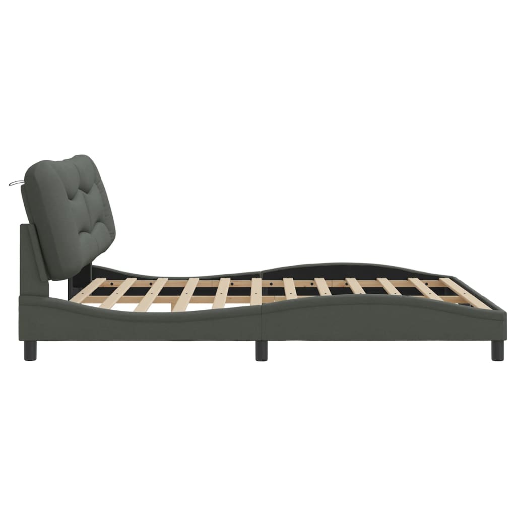 Bedframe zonder matras "Hvar" stof donkergrijs 180x200 cm is nu te koop bij PeponiXL, paradijselijk wonen!