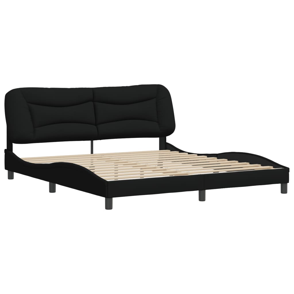 Bedframe zonder matras "Hvar" stof zwart 180x200 cm is nu te koop bij PeponiXL, paradijselijk wonen!