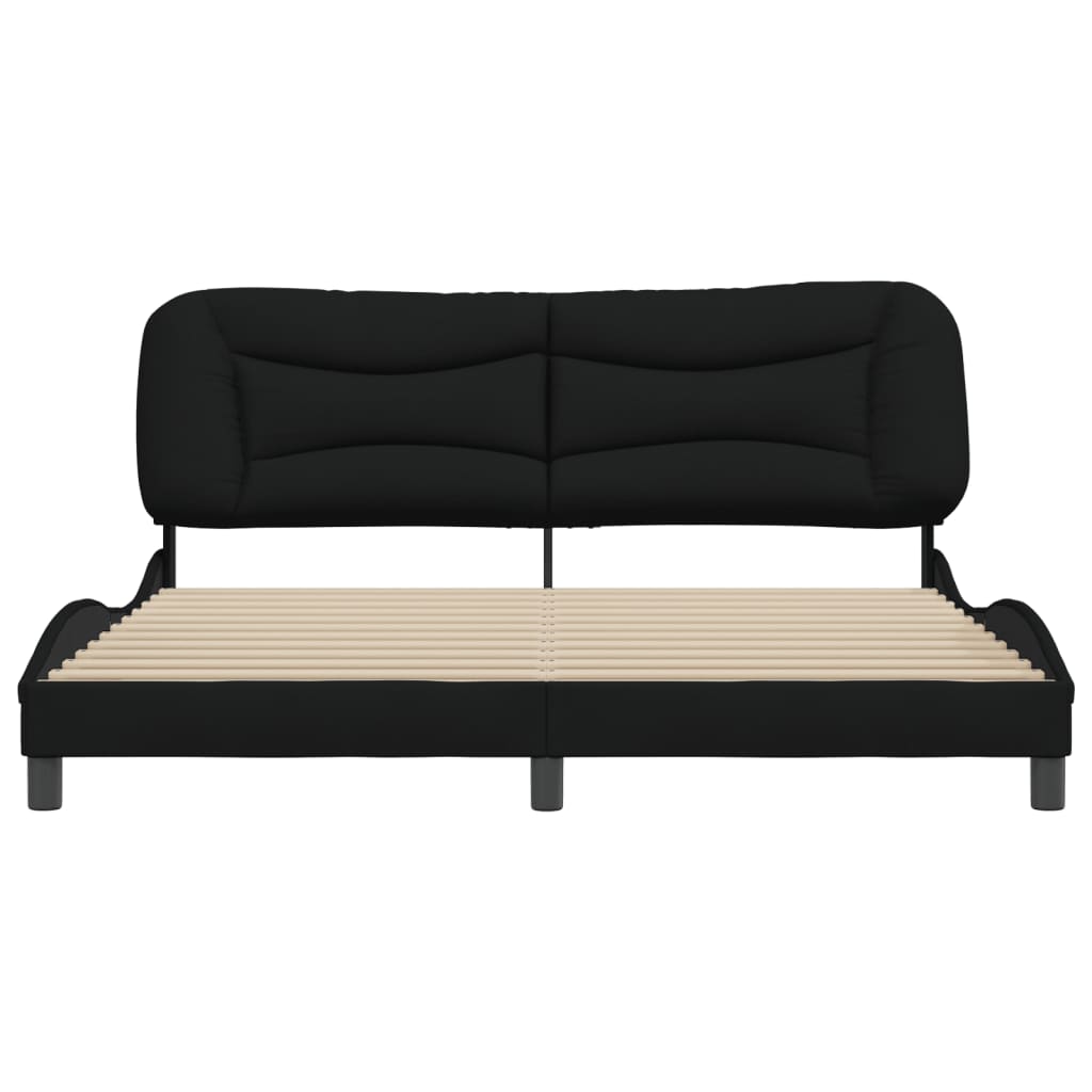 Bedframe zonder matras "Hvar" stof zwart 180x200 cm is nu te koop bij PeponiXL, paradijselijk wonen!