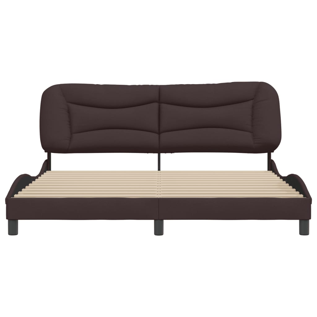 Bedframe zonder matras "Hvar" stof donkerbruin 180x200 cm is nu te koop bij PeponiXL, paradijselijk wonen!