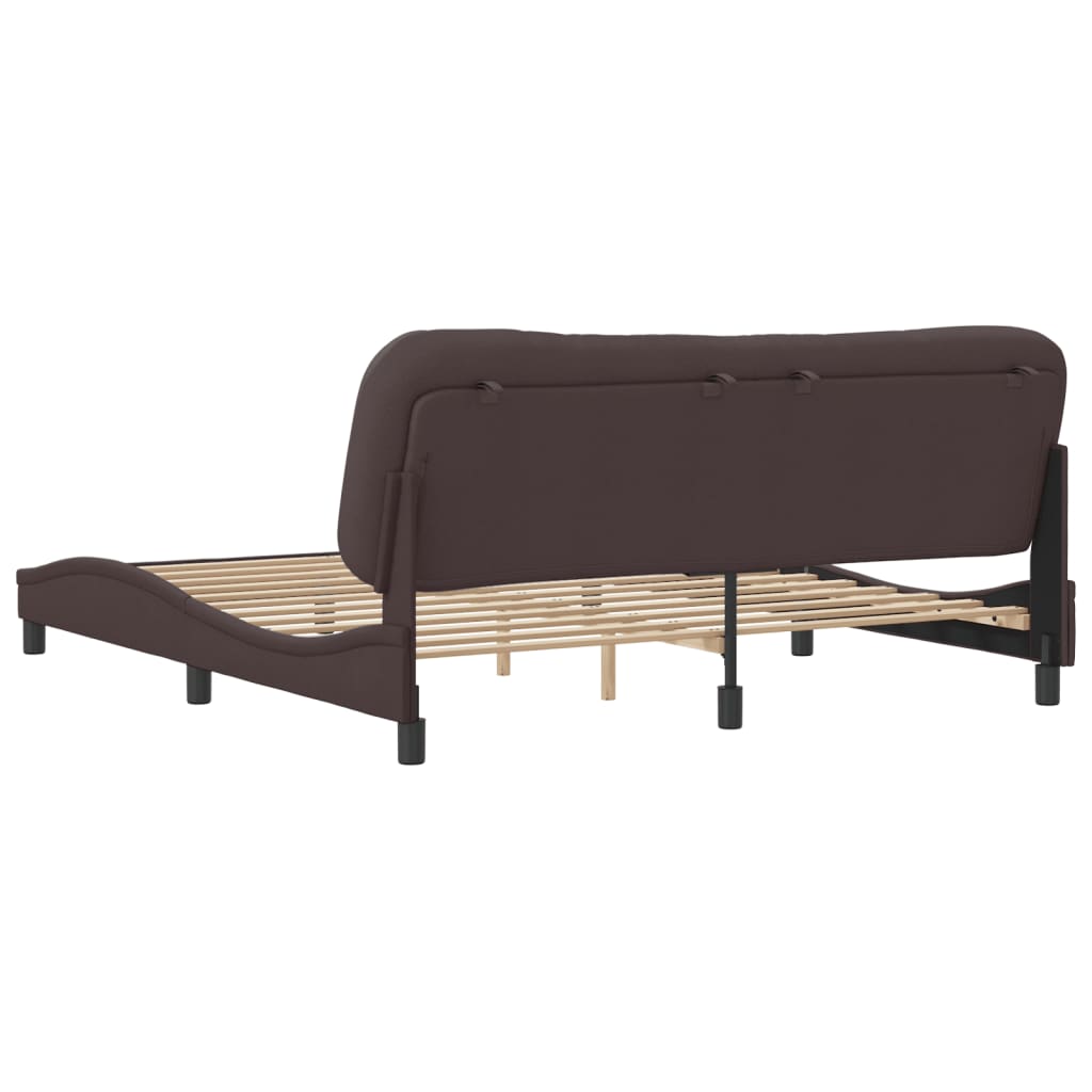 Bedframe zonder matras "Hvar" stof donkerbruin 180x200 cm is nu te koop bij PeponiXL, paradijselijk wonen!