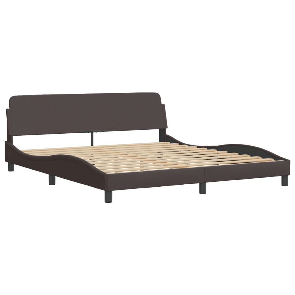 Bedframe zonder matras "Hvar" stof donkerbruin 180x200 cm is nu te koop bij PeponiXL, paradijselijk wonen!