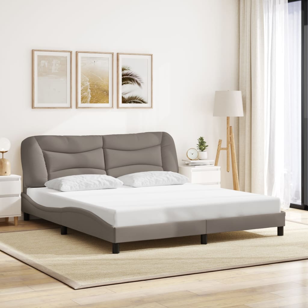 Bedframe zonder matras "Hvar" stof taupe 180x200 cm is nu te koop bij PeponiXL, paradijselijk wonen!
