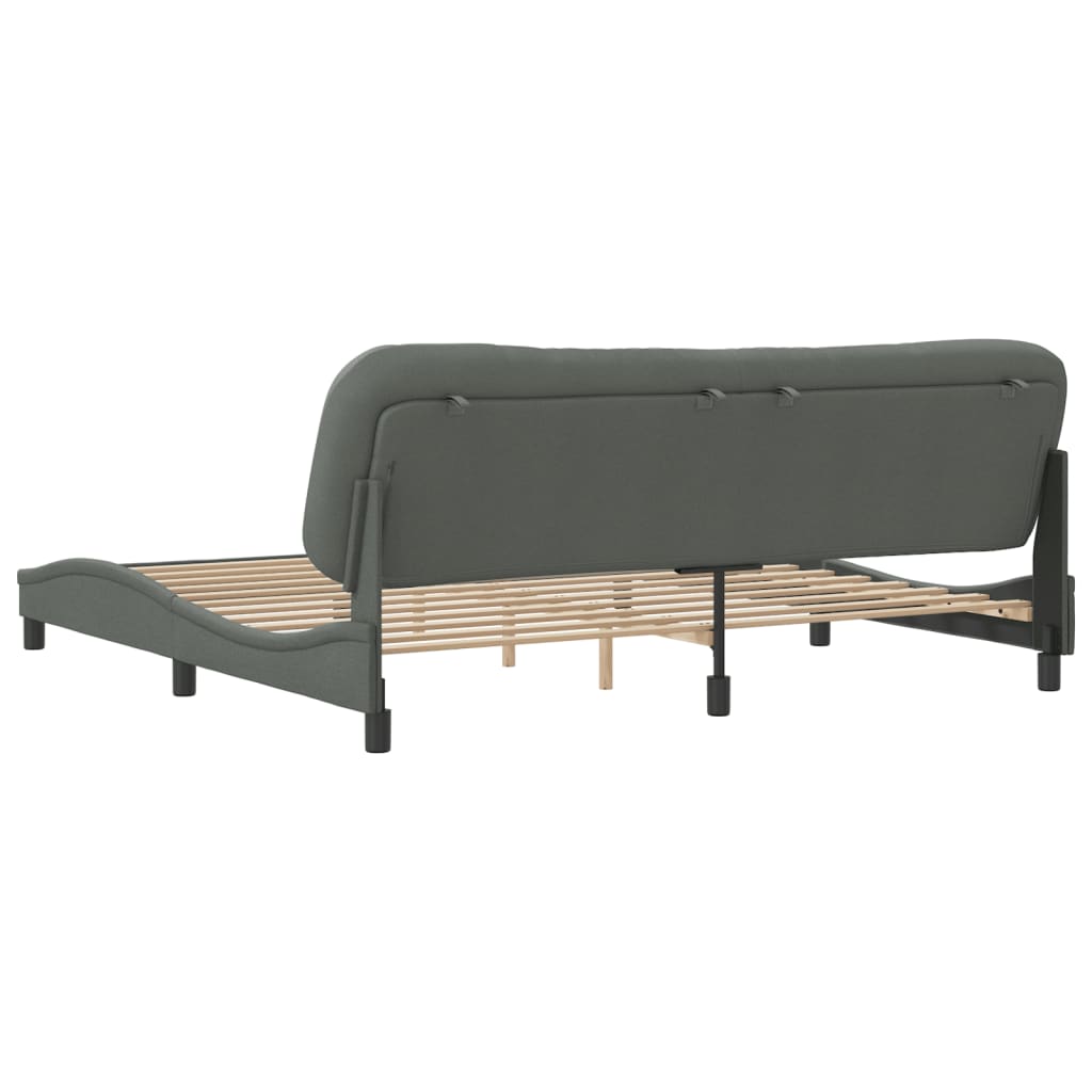 Bedframe zonder matras "Hvar" stof donkergrijs 200x200 cm is nu te koop bij PeponiXL, paradijselijk wonen!