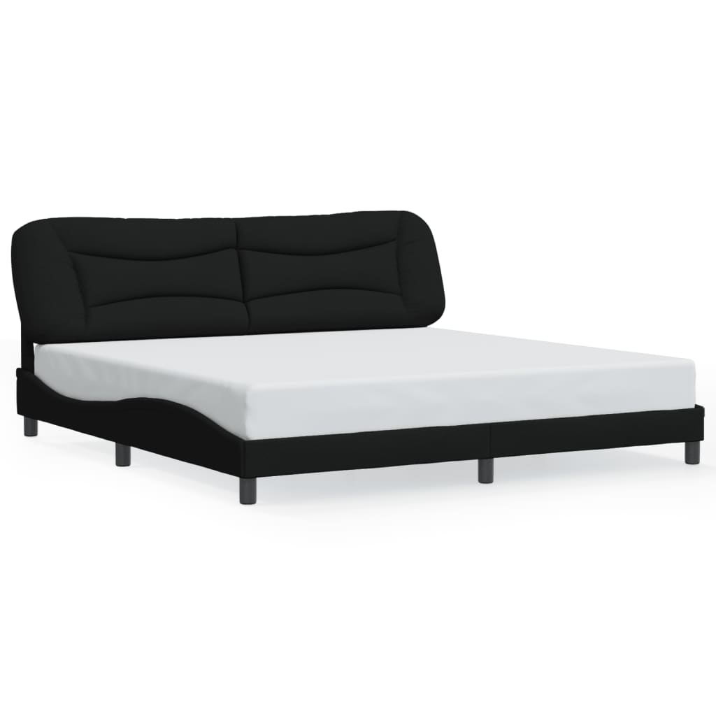 Bedframe zonder matras "Hvar" stof zwart 200x200 cm is nu te koop bij PeponiXL, paradijselijk wonen!