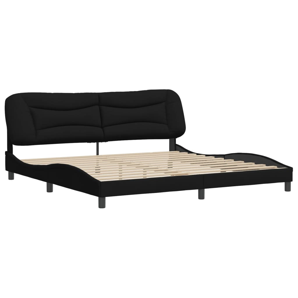 Bedframe zonder matras "Hvar" stof zwart 200x200 cm is nu te koop bij PeponiXL, paradijselijk wonen!