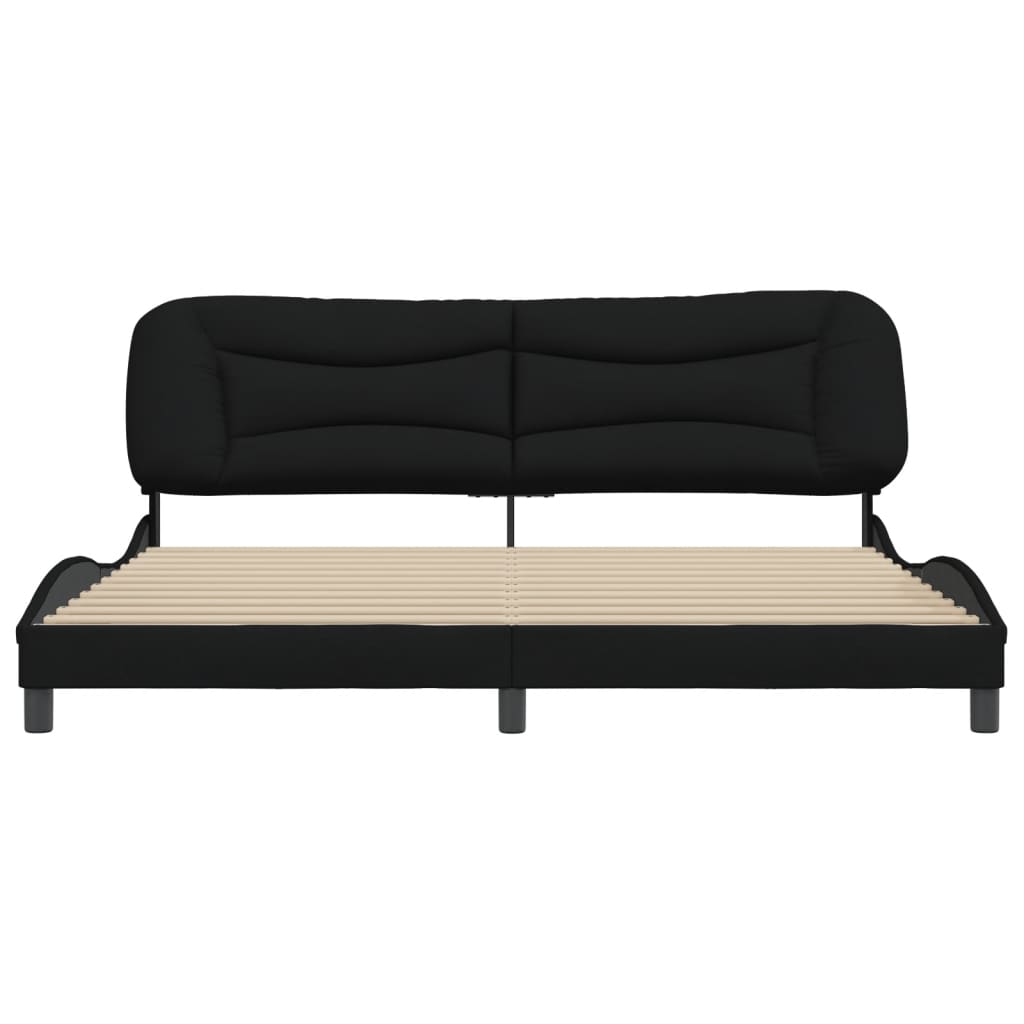 Bedframe zonder matras "Hvar" stof zwart 200x200 cm is nu te koop bij PeponiXL, paradijselijk wonen!