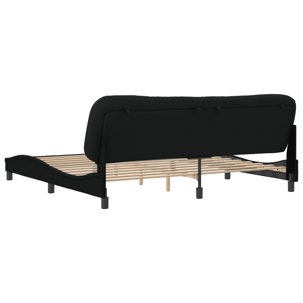 Bedframe zonder matras "Hvar" stof zwart 200x200 cm is nu te koop bij PeponiXL, paradijselijk wonen!