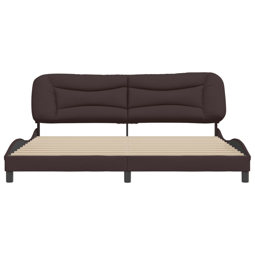 Bedframe zonder matras "Hvar" stof donkerbruin 200x200 cm is nu te koop bij PeponiXL, paradijselijk wonen!