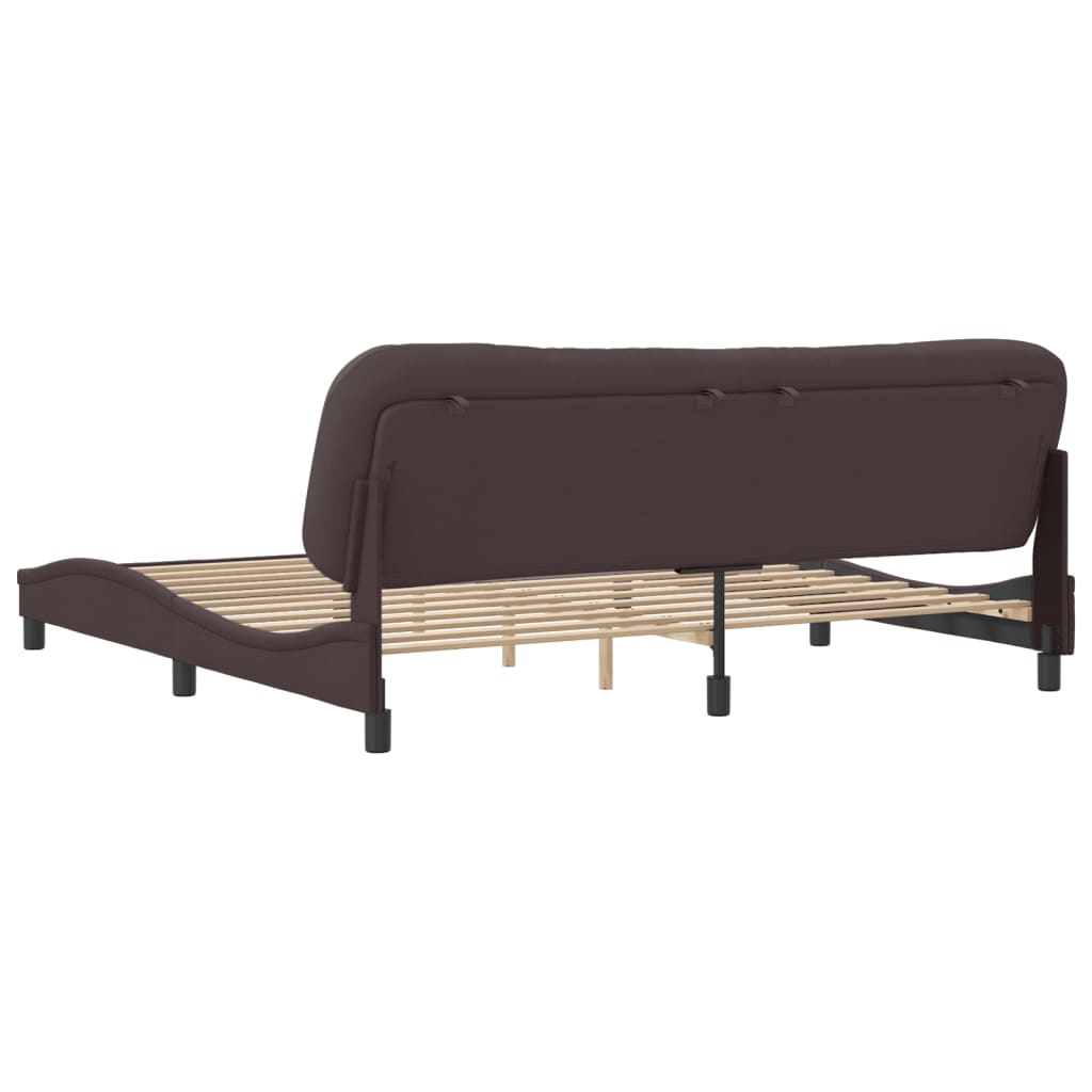 Bedframe zonder matras "Hvar" stof donkerbruin 200x200 cm is nu te koop bij PeponiXL, paradijselijk wonen!