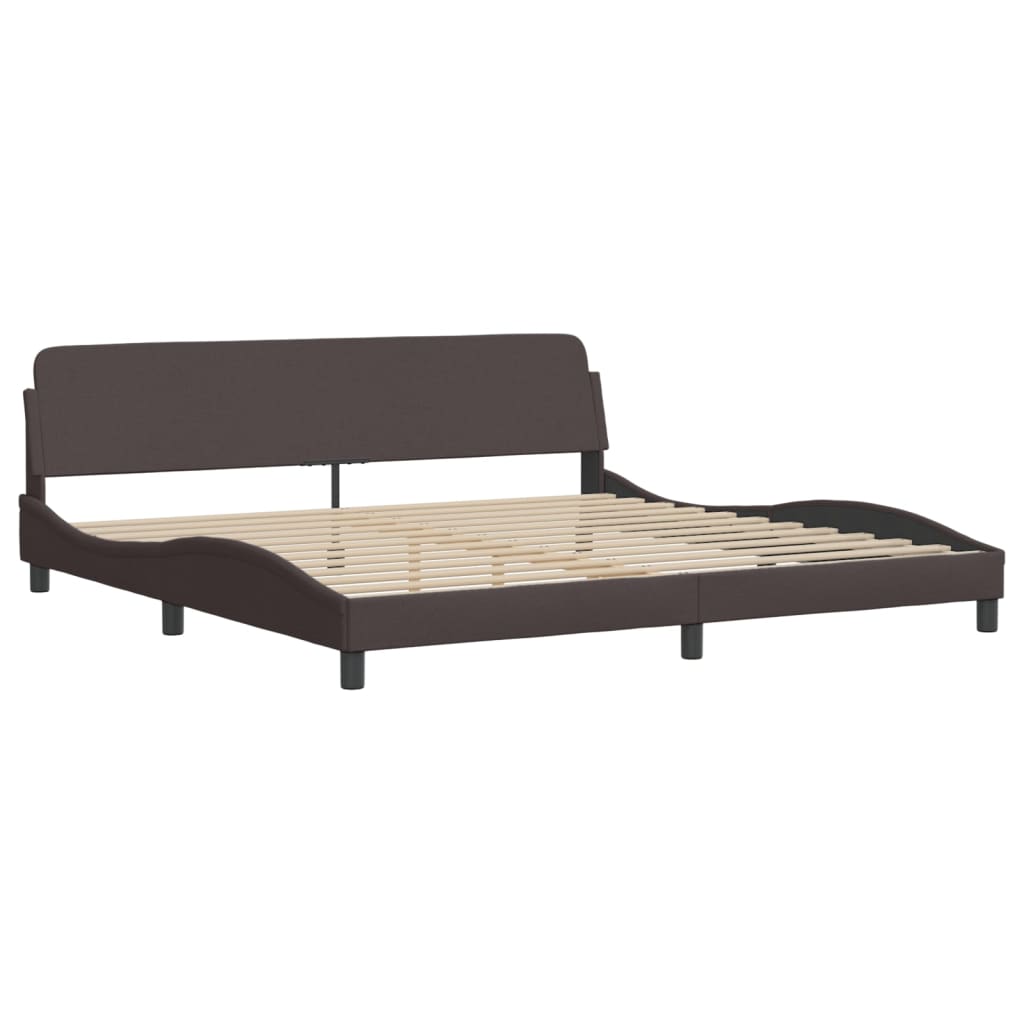 Bedframe zonder matras "Hvar" stof donkerbruin 200x200 cm is nu te koop bij PeponiXL, paradijselijk wonen!