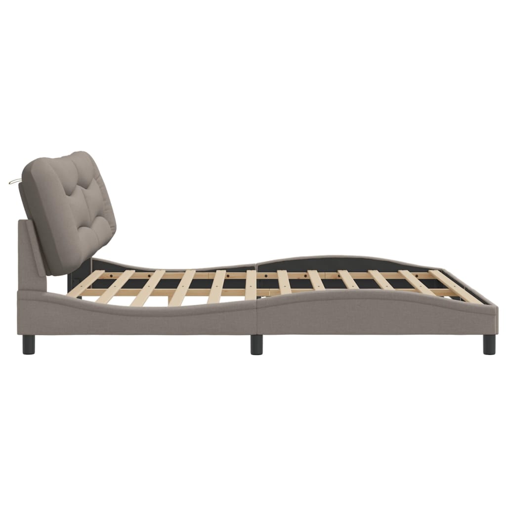 Bedframe zonder matras "Hvar" stof taupe 200x200 cm is nu te koop bij PeponiXL, paradijselijk wonen!